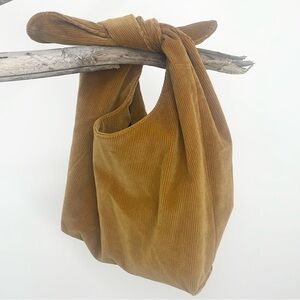 Merit Beauty Hobo Brown Corduroy Makeup Bag